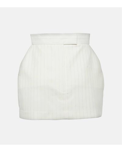Alex Perry High-rise Pinstripe Miniskirt - White