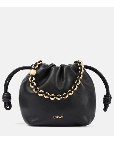 Loewe Flamenco Leather Shoulder Bag - Black