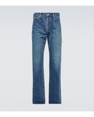 Undercover Verzierte Straight Jeans - Blau