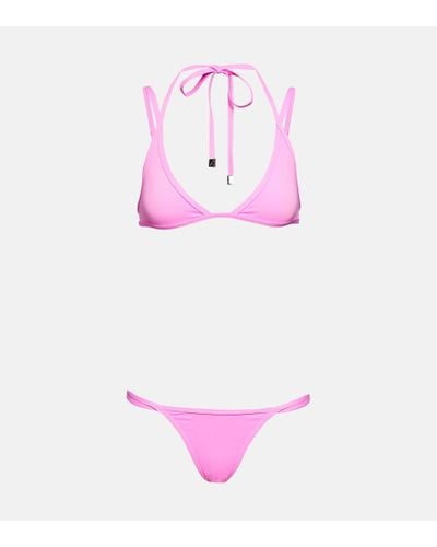 The Attico Halterneck Bikini - Pink
