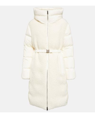 Moncler Caille Long Down Coat - White