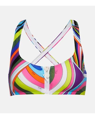 Emilio Pucci Top bikini con stampa - Multicolore