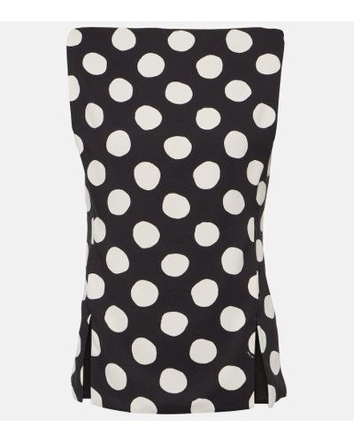 Marni Polka-dot Cady Top - Black