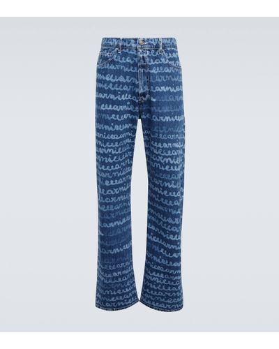 Marni Printed Straight-leg Jeans - Blue