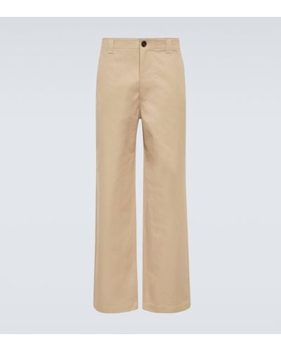 Gucci Cotton Twill Wide-leg Trousers - Natural