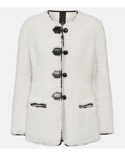 Blancha Veste en shearling et cuir - Blanc