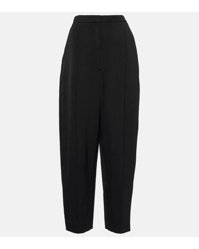 Khaite Ashford Wool-blend Straight Trousers - Black