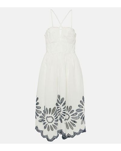 Ulla Johnson Beatrice Linen And Cotton Midi Dress - White