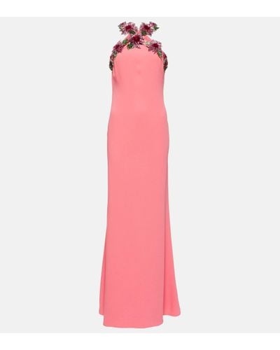 Oscar de la Renta Dahlia Embellished Gown - Pink