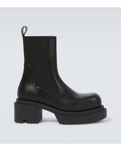 Rick Owens Leather Chelsea Boots - Black