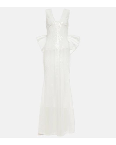Rebecca Vallance Bridal Davina Sequined Gown - White