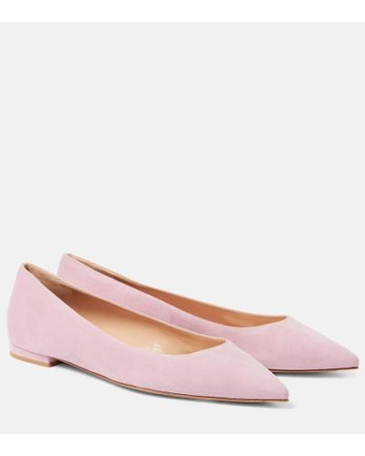 Gianvito Rossi Gianvito Flat Suede Ballet Flats - Pink
