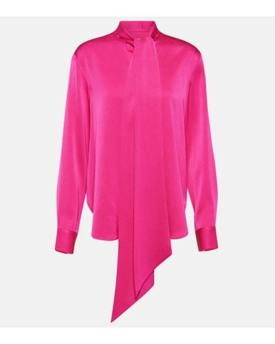 Alex Perry Satin Crepe Blouse - Pink