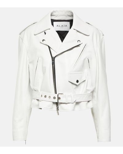 Alaïa Cropped-Bikerjacke aus Leder - Mehrfarbig