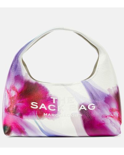 Marc Jacobs The Sack Future Floral Mini Leather Tote Bag - Purple