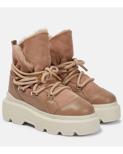 Inuikii Bottes Endurance en shearling - Marron