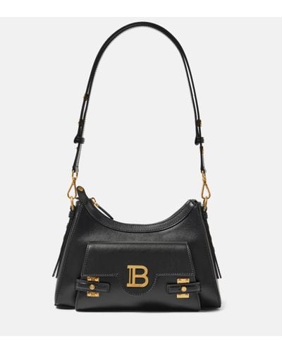 Balmain B-buzz Leather Shoulder Bag - Black