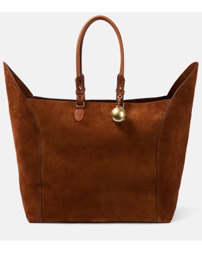 Burberry Borsa Shield Large in suede - Marrone