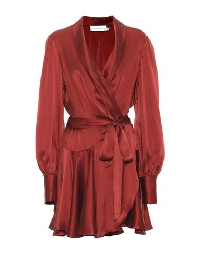 Zimmermann Wickelkleid aus Seide - Rot