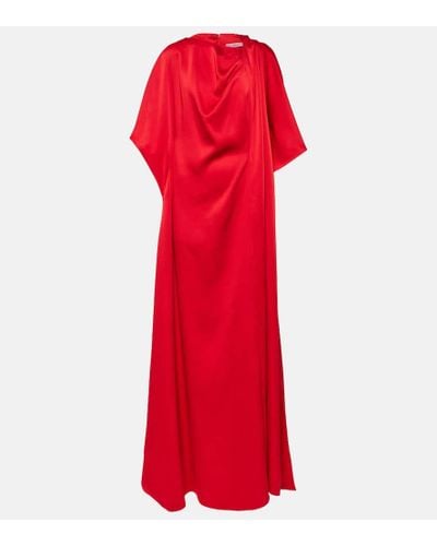 Safiyaa Vestido de fiesta Reda de saten fruncido - Rojo