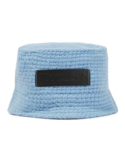 JW Anderson Knitted Bucket Hat - Blue