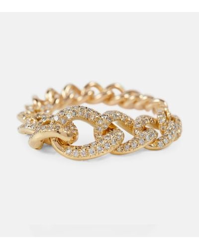 SHAY Ring Gradual Pave Link aus 18kt Gelbgold mit Diamanten - Mettallic