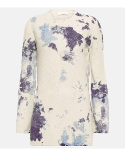 Chloé Chloe Tie-dye Cashmere Minidress - Natural