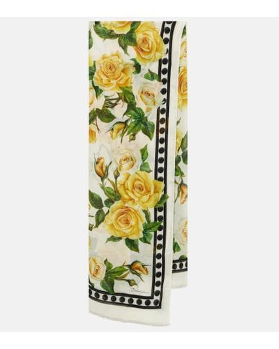 Dolce & Gabbana Sciarpa con stampa floreale - Metallizzato