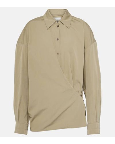 Lemaire Asymmetric Cotton And Silk Shirt - Natural