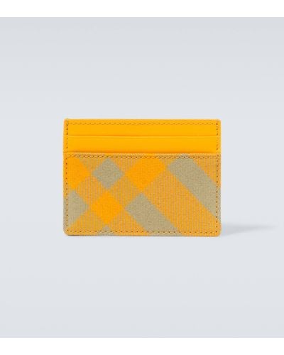 Burberry Checked Card Case - Yellow