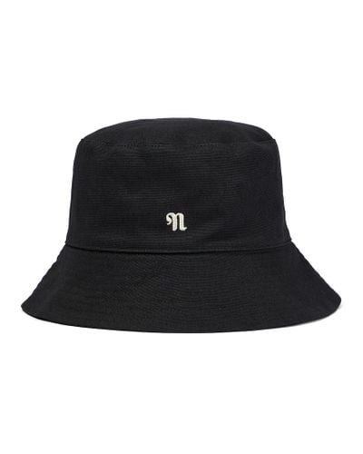 Nanushka Caran Cotton Bucket Hat - Black