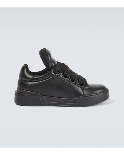 Dolce & Gabbana Mega Skate Leather Trainers - Black