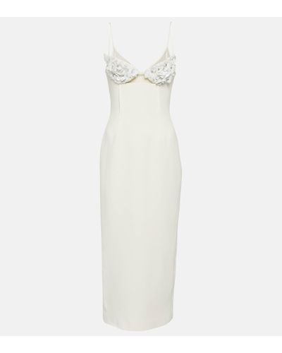 David Koma Embellished Cady Midi Dress - White
