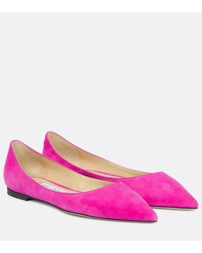 Jimmy Choo Love Leather Ballet Flats - Pink