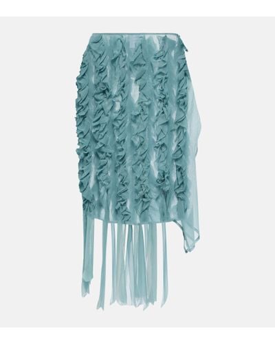 Dries Van Noten Ruffle-trimmed Miniskirt - Blue