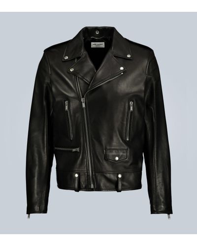 Saint Laurent Jackets > leather jackets - Noir
