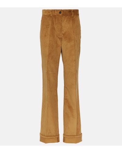Miu Miu Low-rise Cotton Corduroy Trousers - Brown
