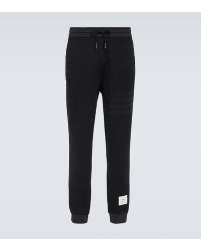 Thom Browne 4-bar Cotton And Silk Joggers - Black