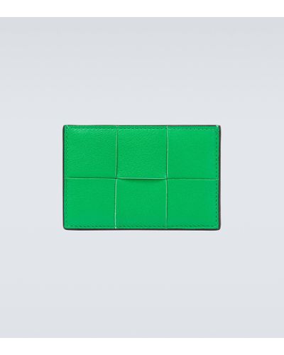 Bottega Veneta Intreccio Leather Card Case - Green