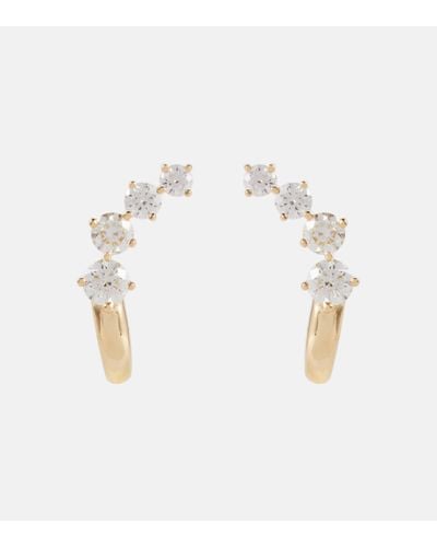 Melissa Kaye Aria Dagger 18kt Gold Earrings With Diamonds - White