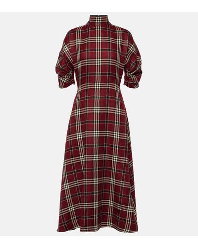 Emilia Wickstead Robe midi Marvel en laine melangee - Rouge