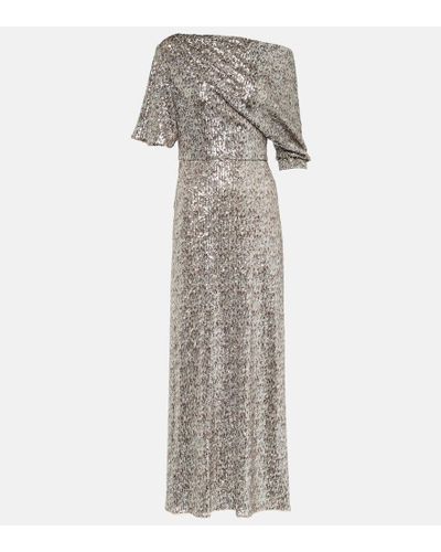Diane von Furstenberg Wittrock Sequined Leopard-print Maxi Dress - Gray