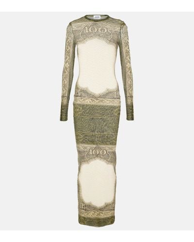 Jean Paul Gaultier Robe longue imprimee en resille - Neutre