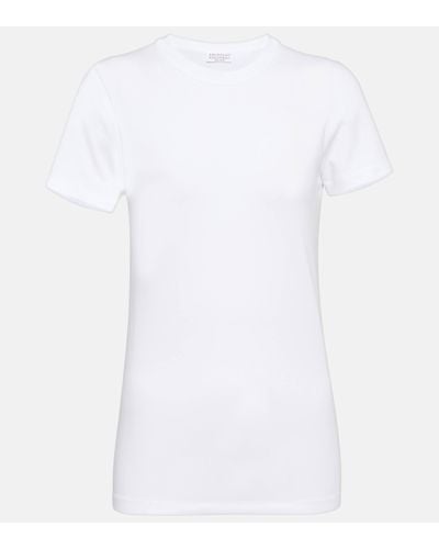 Brunello Cucinelli T-shirt en coton melange - Blanc