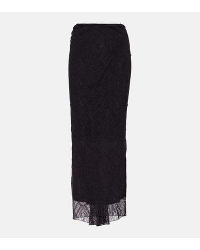 Dolce & Gabbana Low-rise Lace Maxi Skirt - Black