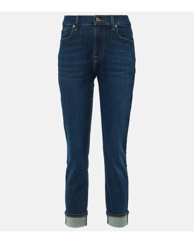7 For All Mankind High-rise Skinny Jeans - Blue