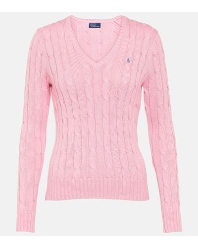 Polo Ralph Lauren Brand-embroidered Slim-fit Knitted Jumper - Pink