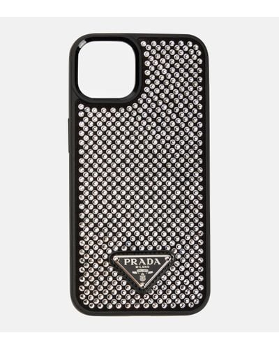 Prada Crystal-embellished Iphone 13 Case - Black