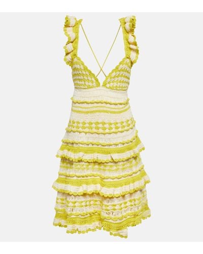Zimmermann Halcyon Crochet Cotton Minidress - Yellow