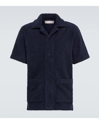 Orlebar Brown Camisa Griffith en mezcla de algodon - Azul